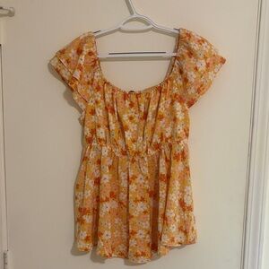 Floral Orange Women's Top